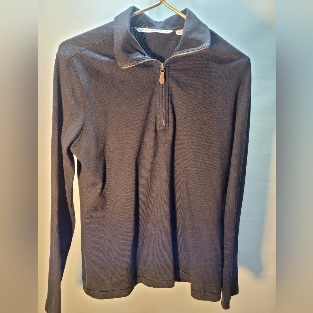 Tommy Hilfiger Navy Quarter-Zip Pullover Size L